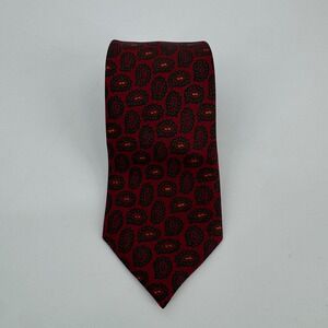 J. Press The Burlington Knot Silk Tie Red Green Paisley Hand Blocked England